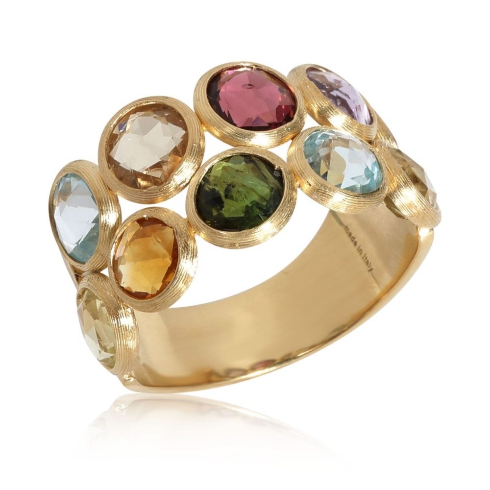 Marco Bicego 18karat Gold Ring with Multi-Colored Gemstones - Picture 2 of 12